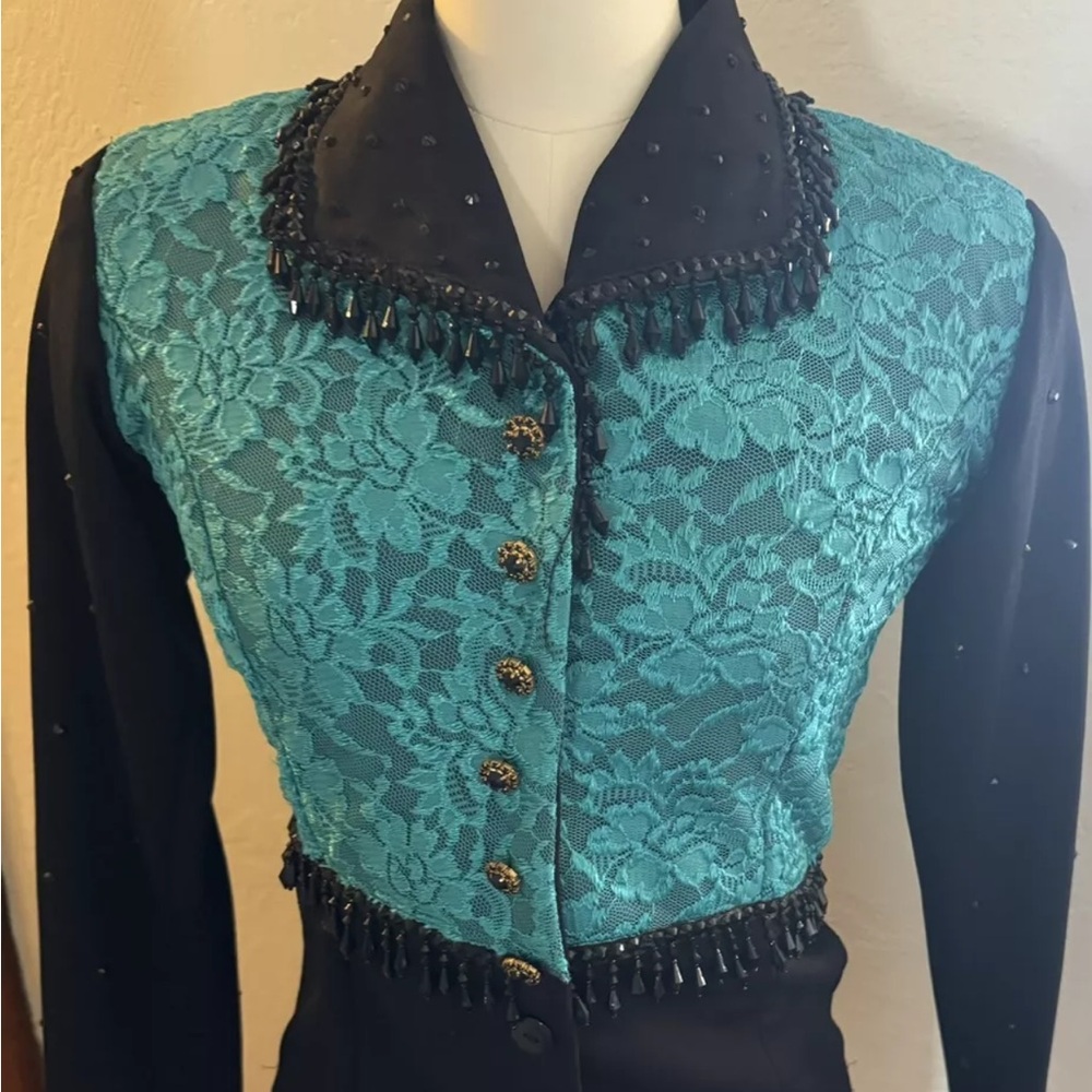 Seafoam Lace Western Horse Show All-Day Shirt